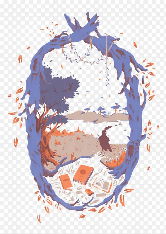 创意树洞插图