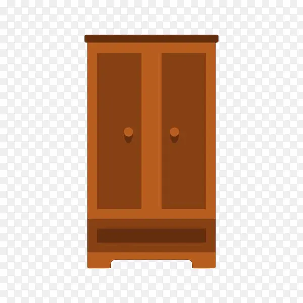 手绘扁平化棕色衣柜门