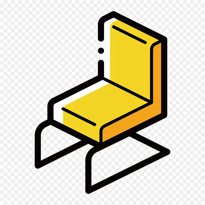 黄色手绘座椅元素