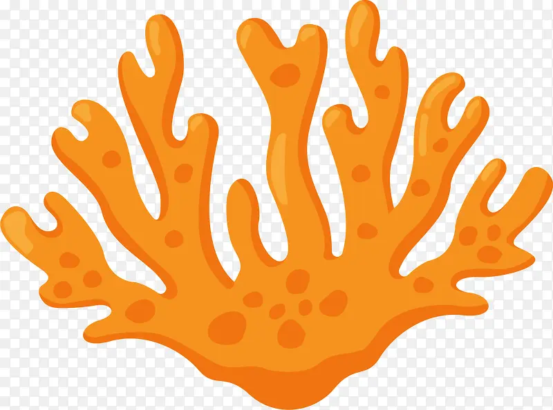 橙色简约海底珊瑚