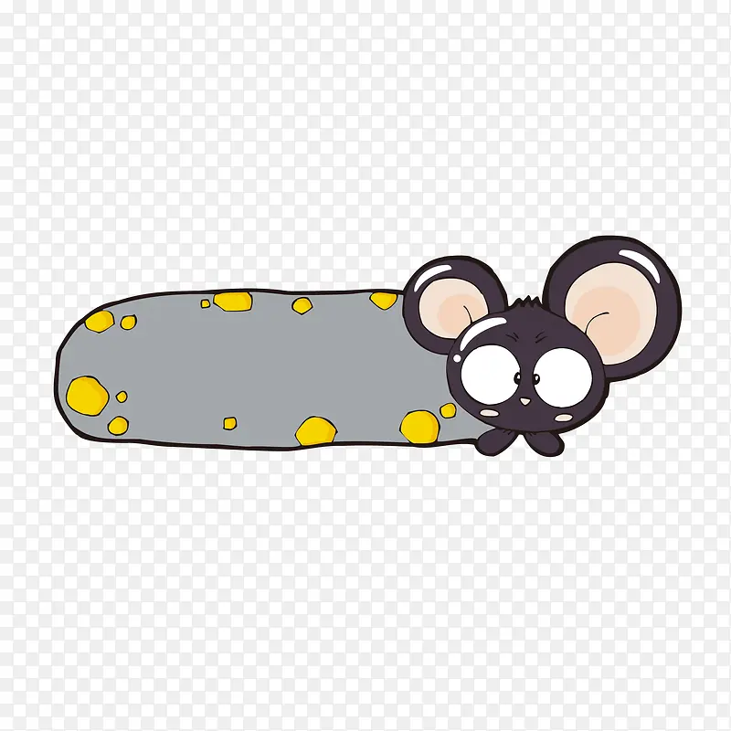 矢量手绘卡通创意可爱老鼠对话框