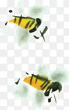 水墨画蜜蜂