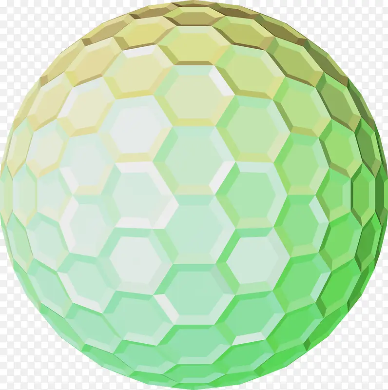 绿色3D蜂窝网格球
