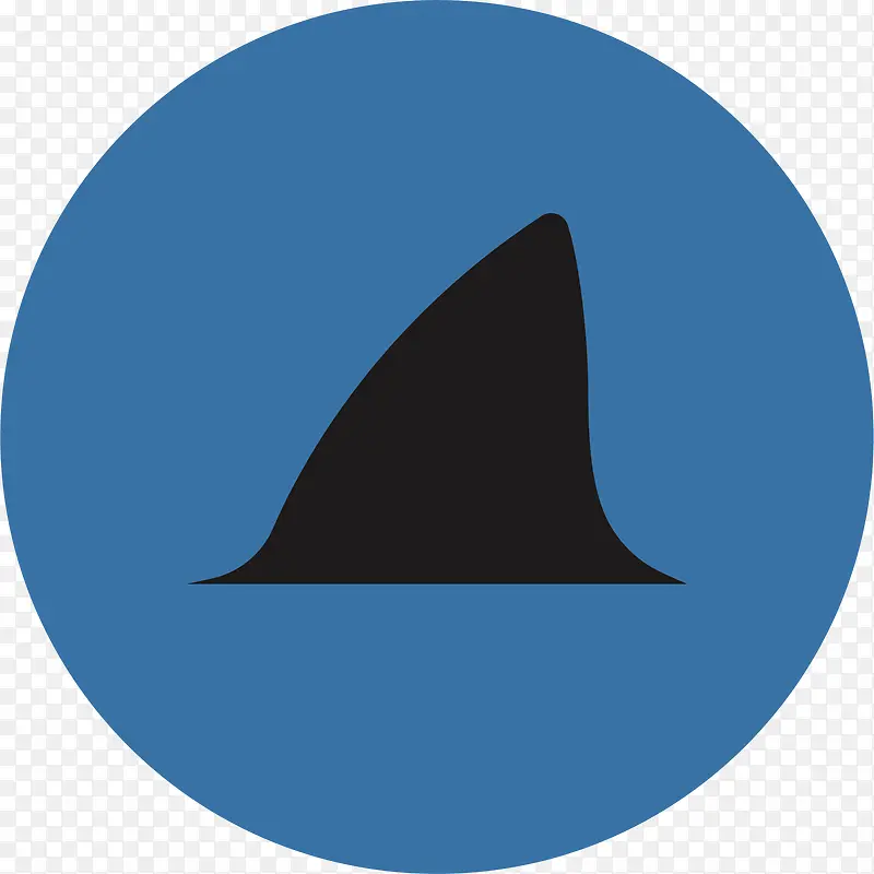 蓝色鲨鱼鳍图标icon