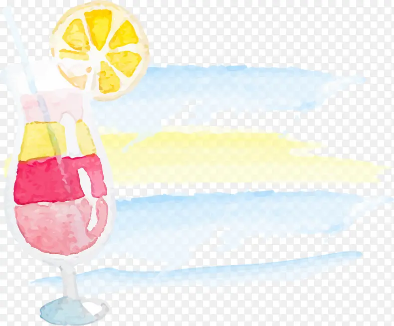 夏日手绘三色果汁