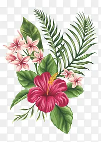 水彩花草