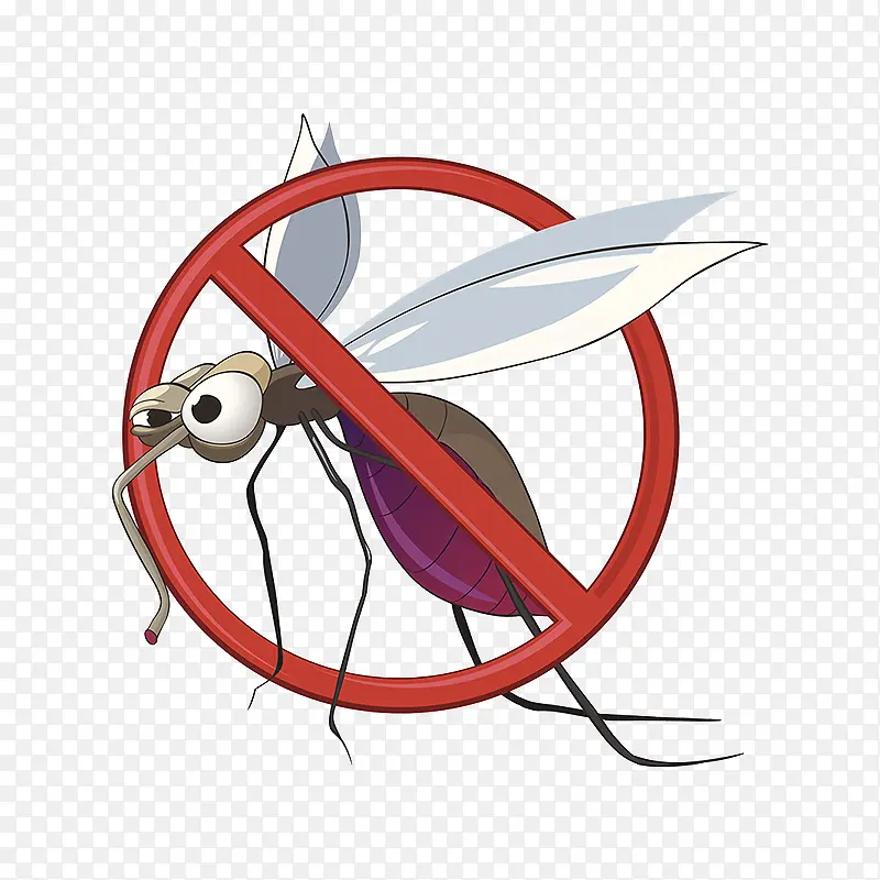 卡通禁止蚊子疾病预防控制宣传图