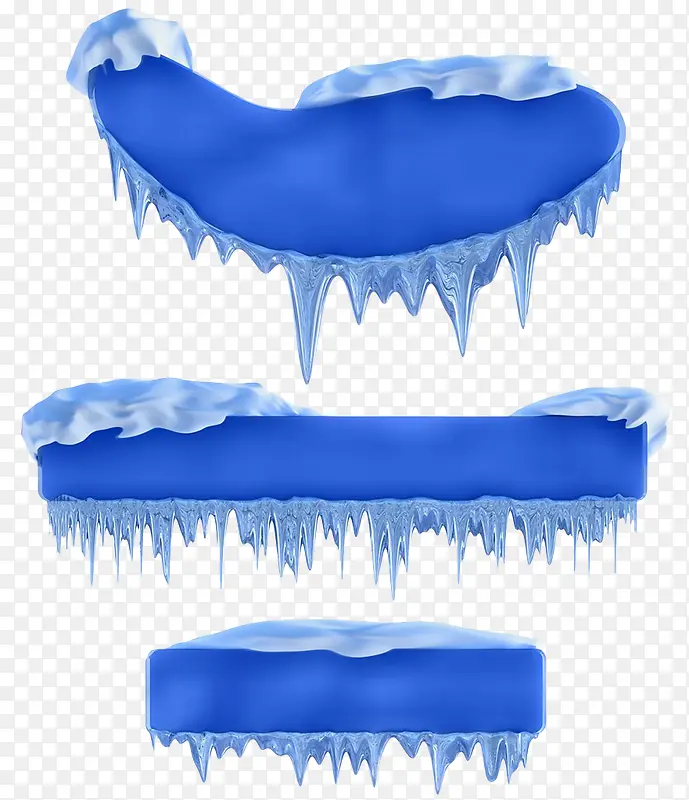 蓝色融化冰柱横幅