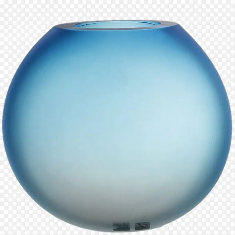 蓝色磨砂半透明装饰瓶
