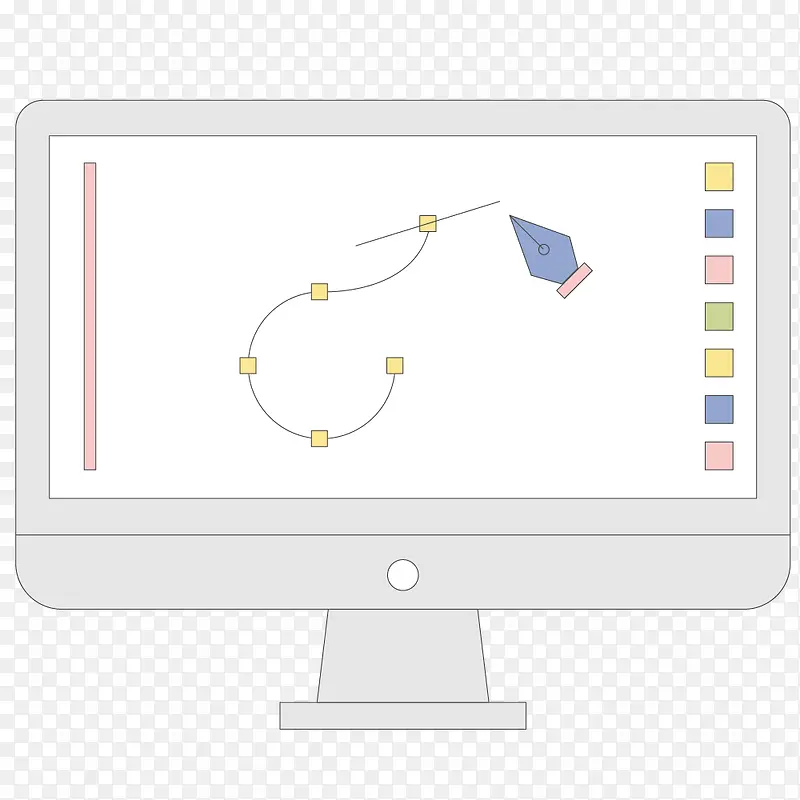 手绘电脑上的点和线