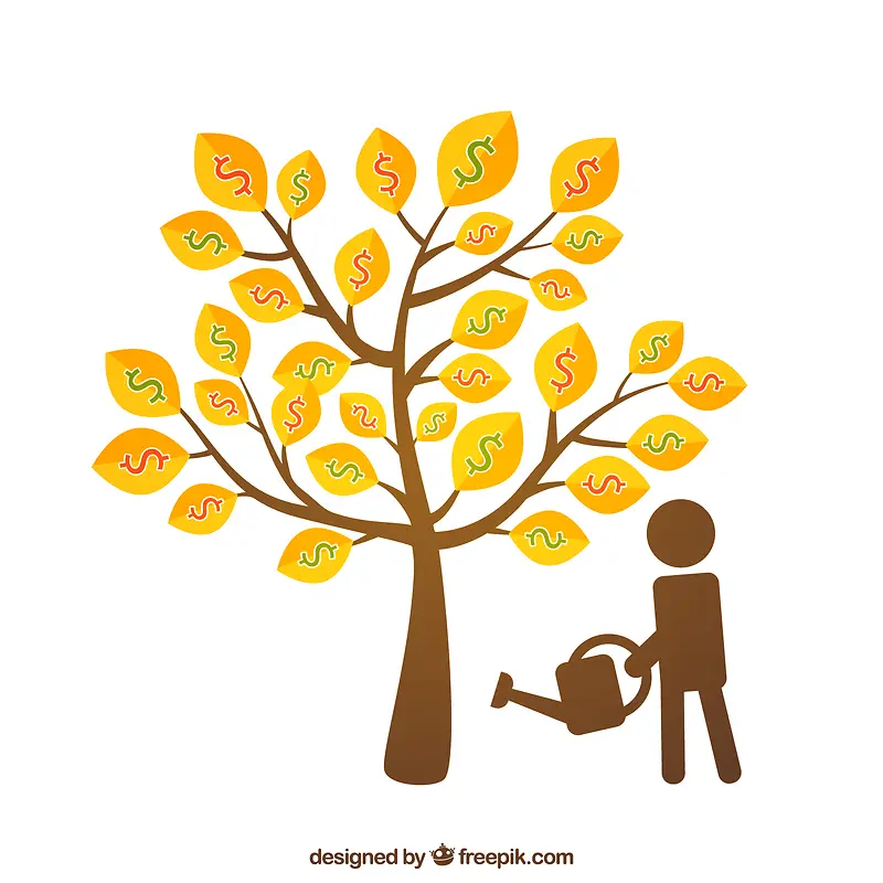 创意金色钱币树