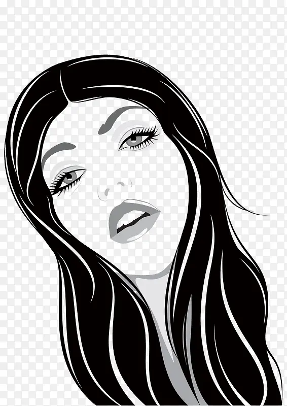 线条女人插画设计