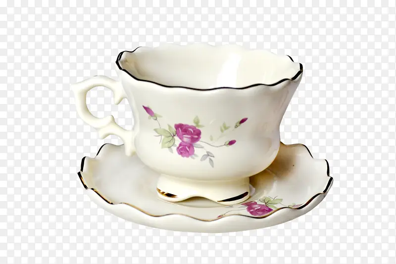 精美白色茶杯