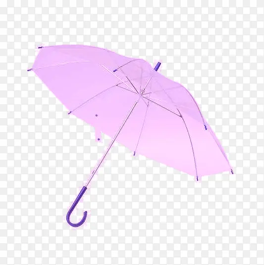 png素材粉紫色透明长柄雨伞