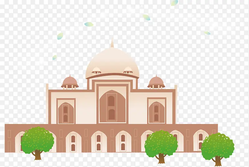 矢量图棕色清真寺