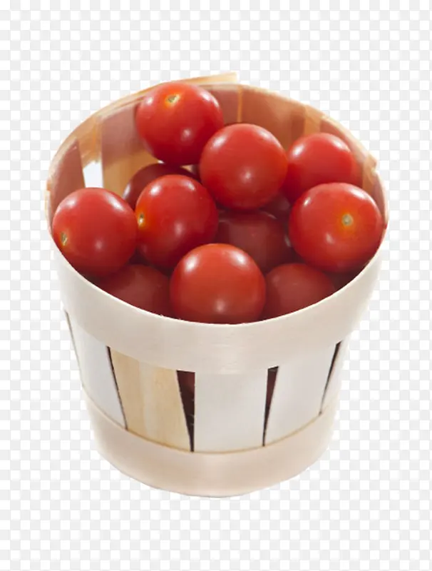 实物一桶新鲜红色樱桃番茄