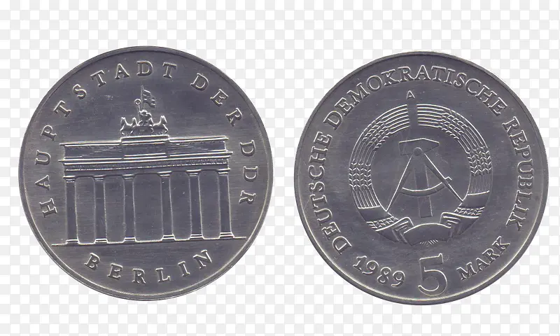 勃兰登堡门纪念币正反面