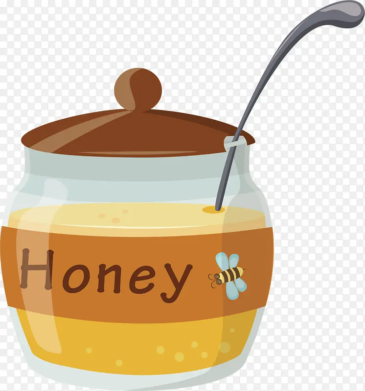 蜂蜜罐子矢量图