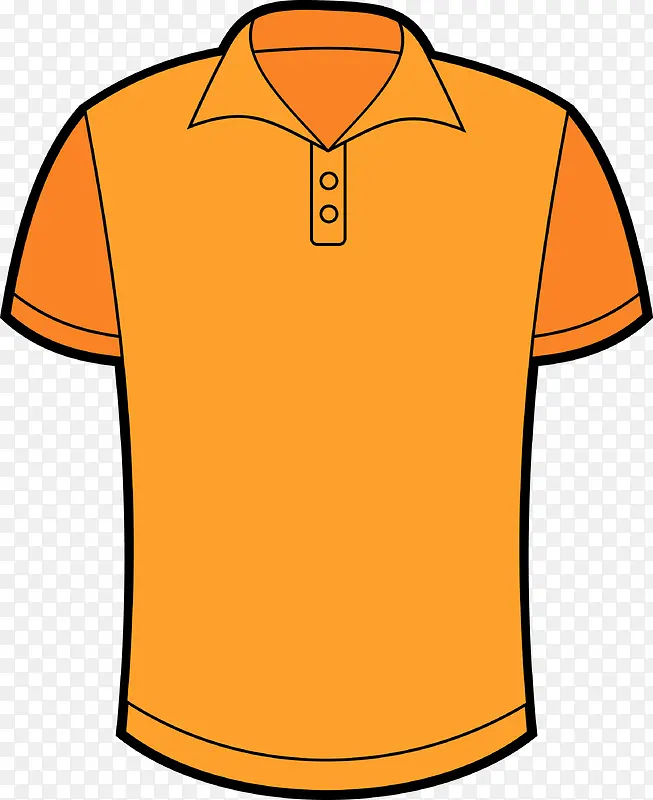 橙色矢量短袖T恤png图