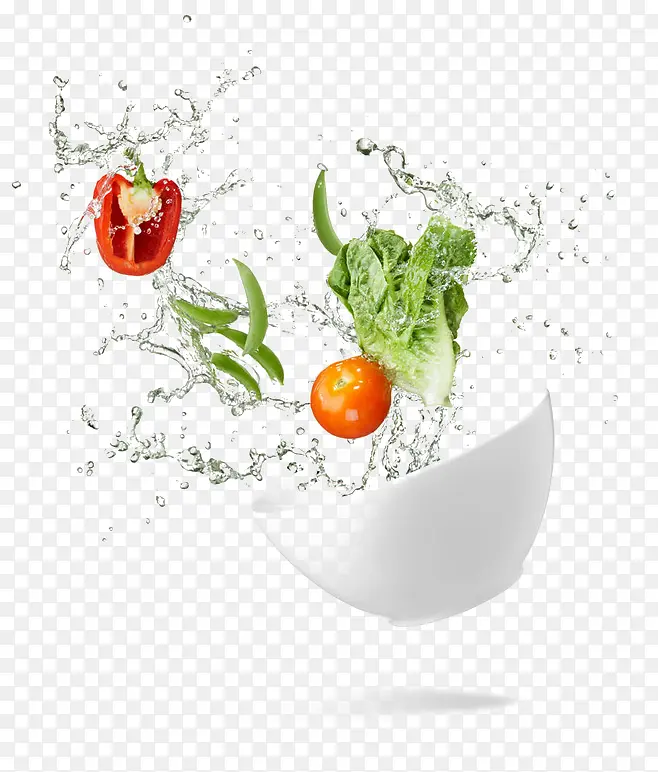 动感水波碗里的新鲜蔬菜