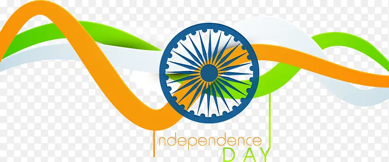 矢量印度独立日和法轮
