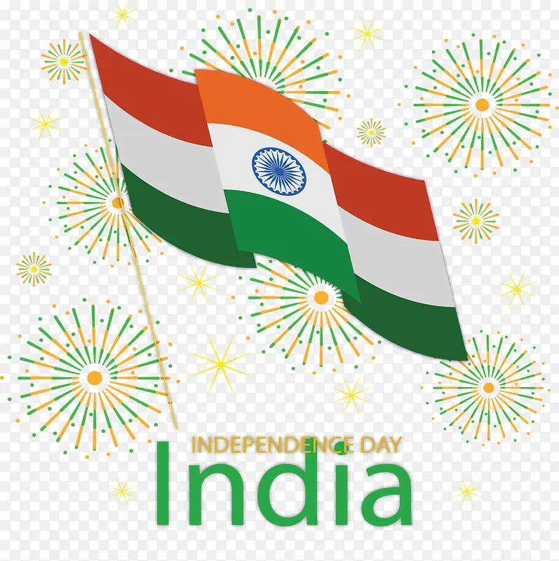飘扬国旗印度独立日