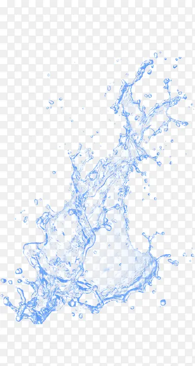 蓝色卡通喷溅的水png