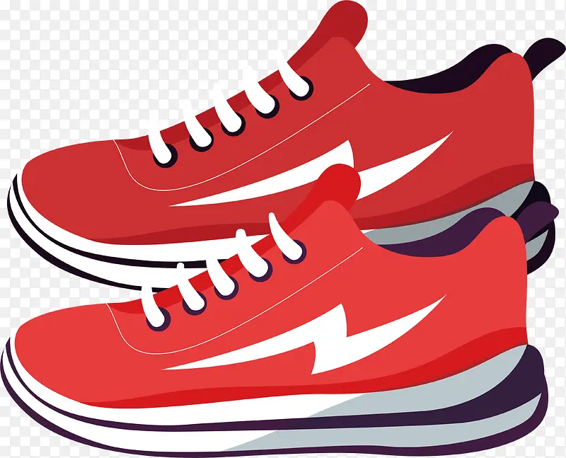 卡通矢量红色运动鞋素材