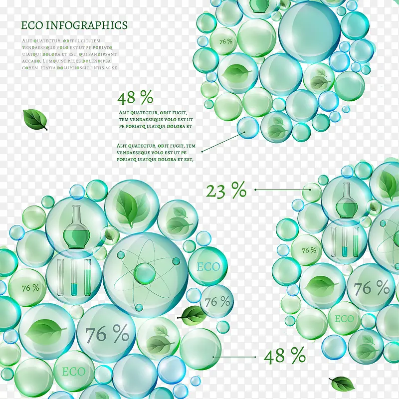 绿色生物泡泡图表
