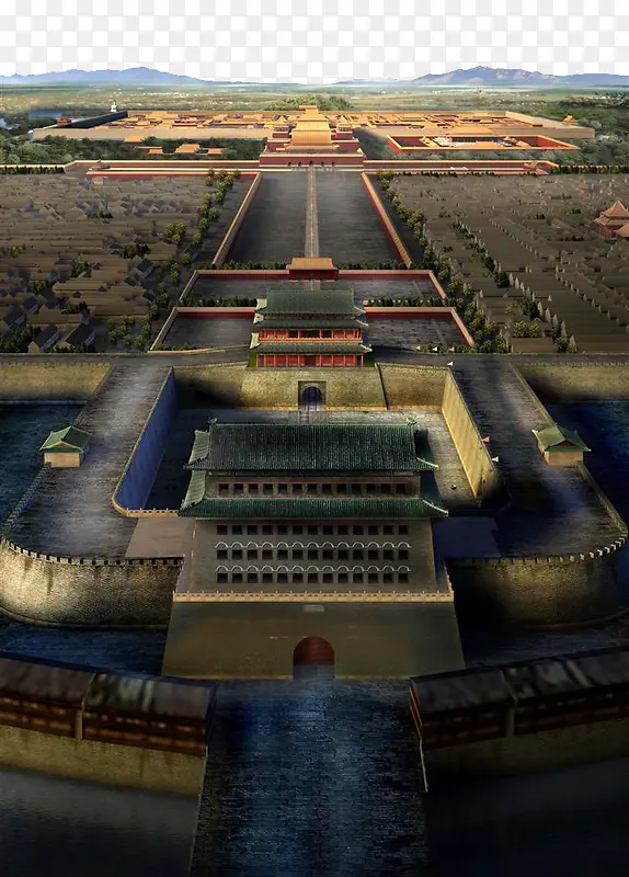紫禁城中轴线古建效果图