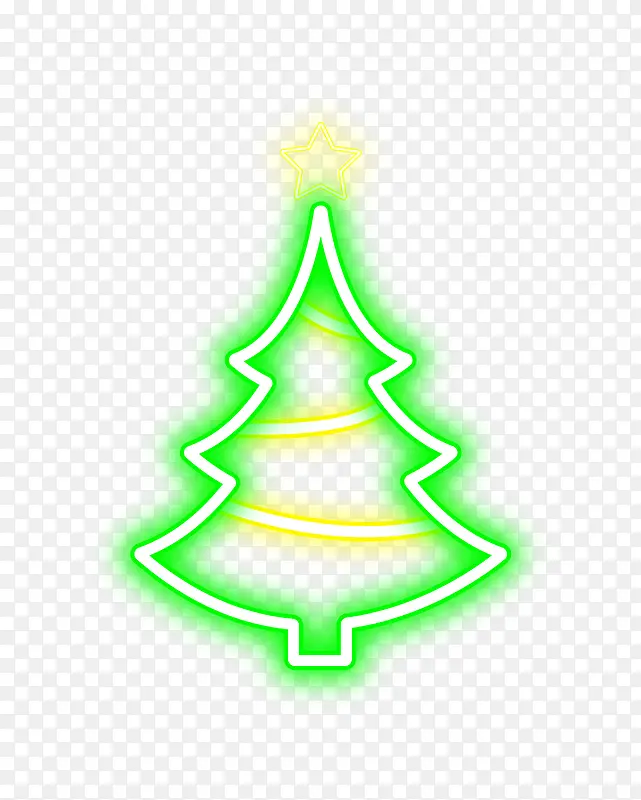 圣诞节绿色霓虹发光圣诞树