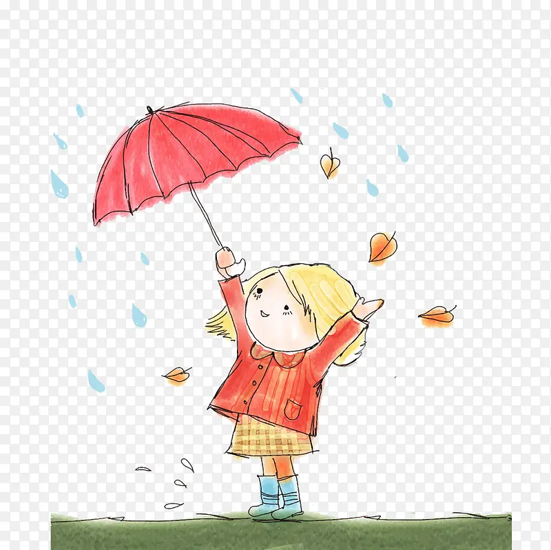 小朋友和雨伞