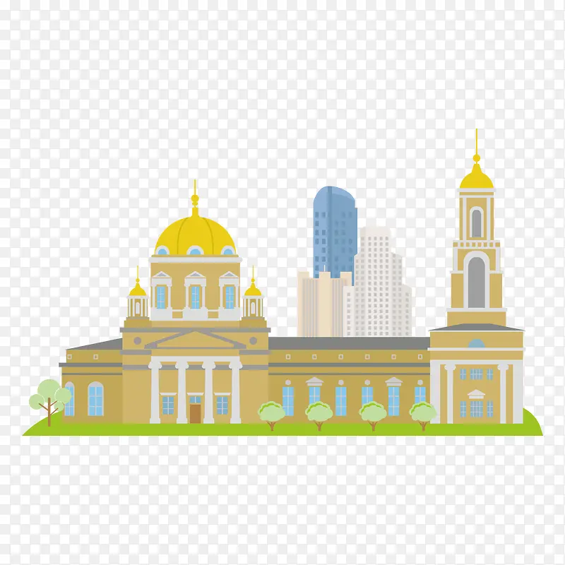 俄罗斯黄色建筑旅游景点