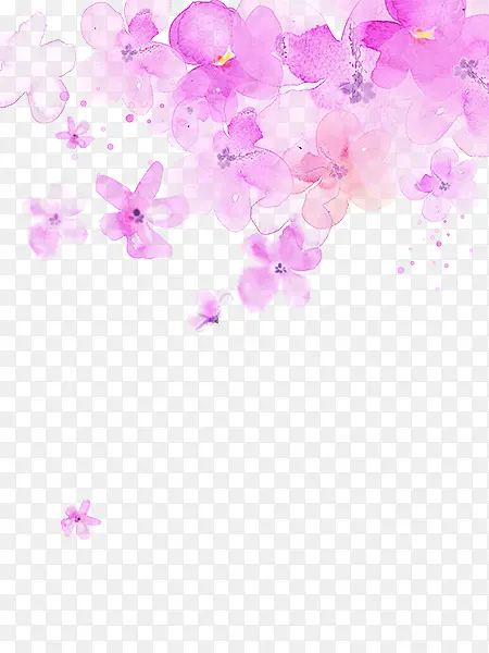 紫色水墨梅花
