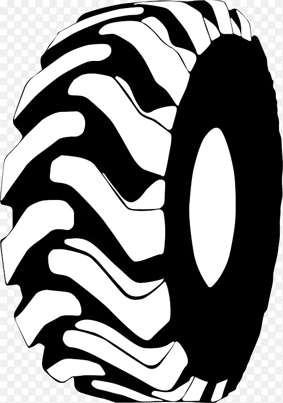 黑白风格立体矢量轮胎