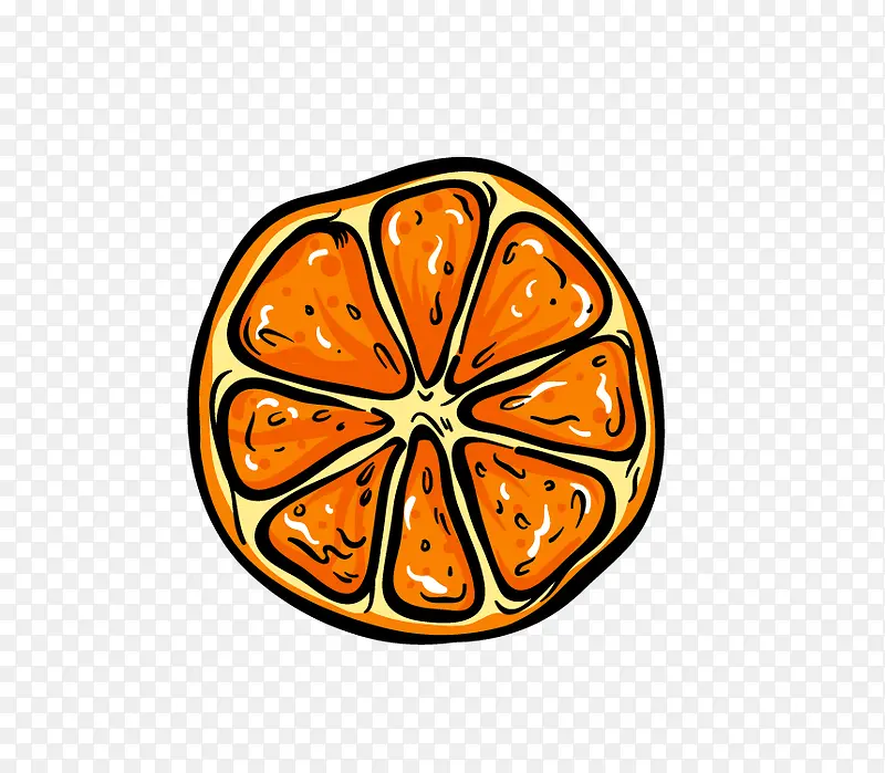 线条水果橘子