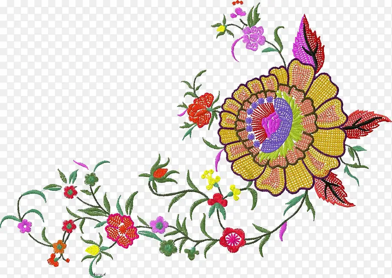 矢量绣花图案