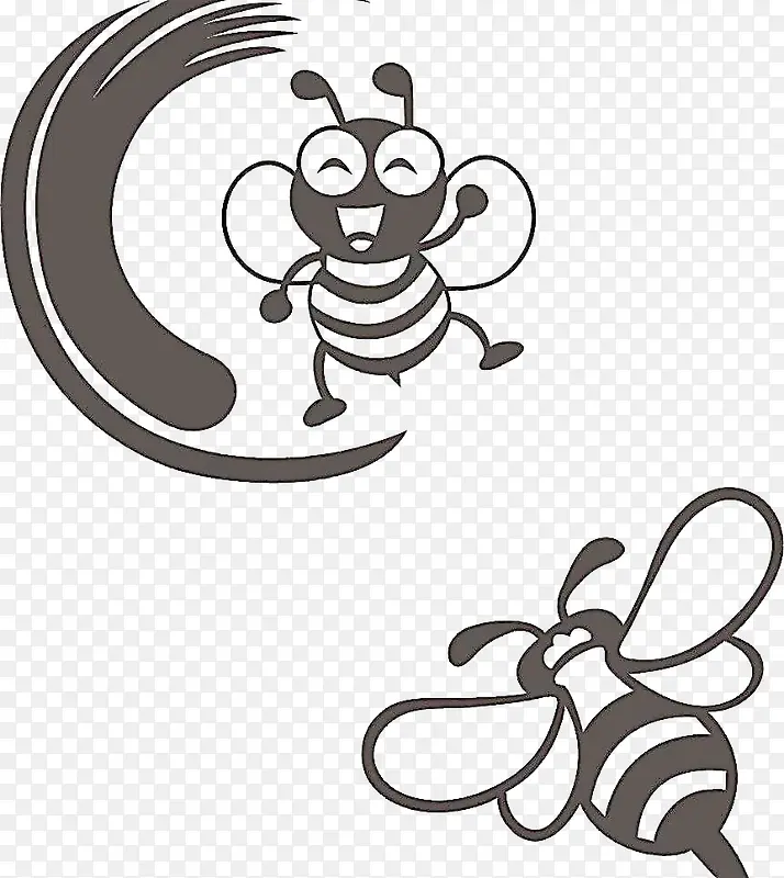 简单蜜蜂形象元素