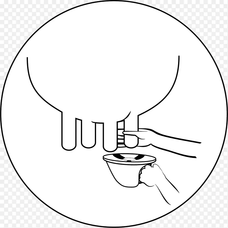 黑色线条挤牛奶标签