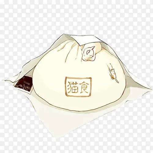 猫粮手绘画素材图片