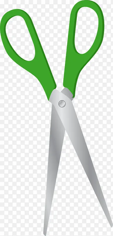 矢量手绘绿色剪刀