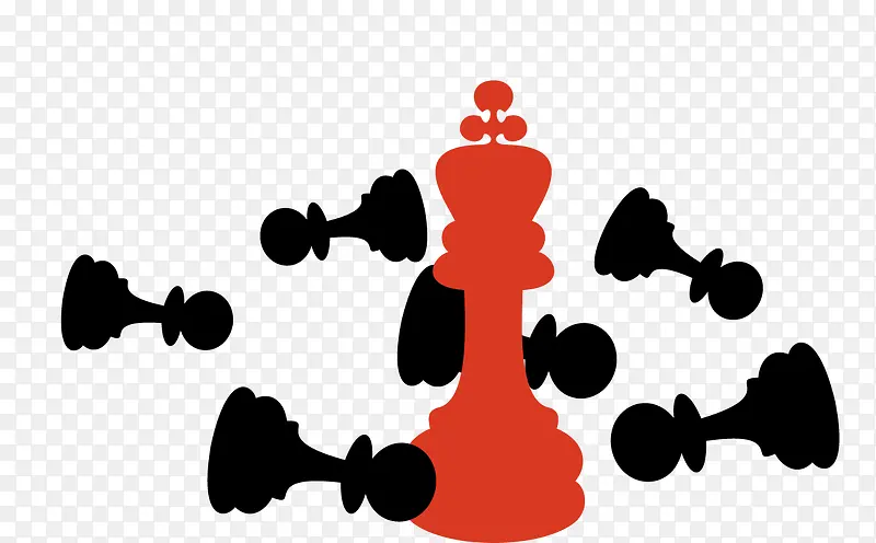 矢量黑红西洋棋素材