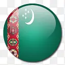 土库曼斯坦国旗国圆形世界旗