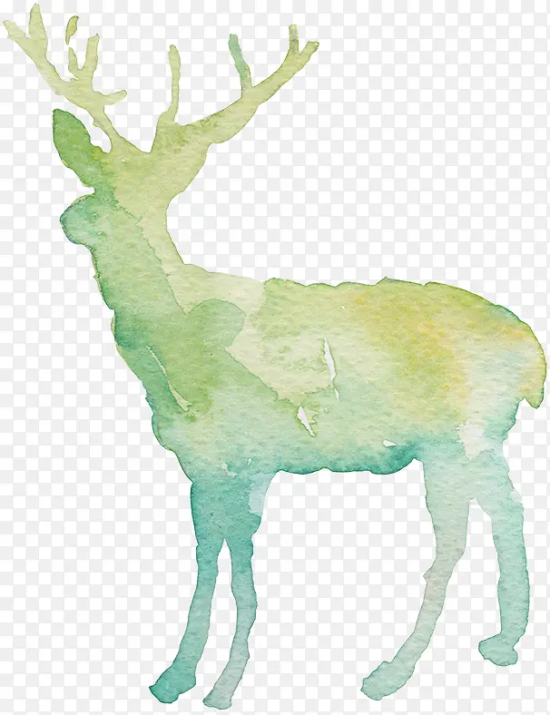 抽象麋鹿手绘素材