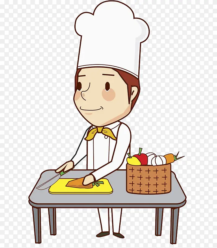 卡通做饭厨师免抠图
