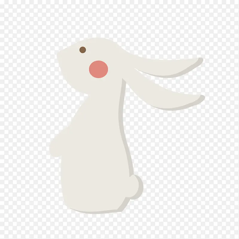 白色扁平化兔子元素