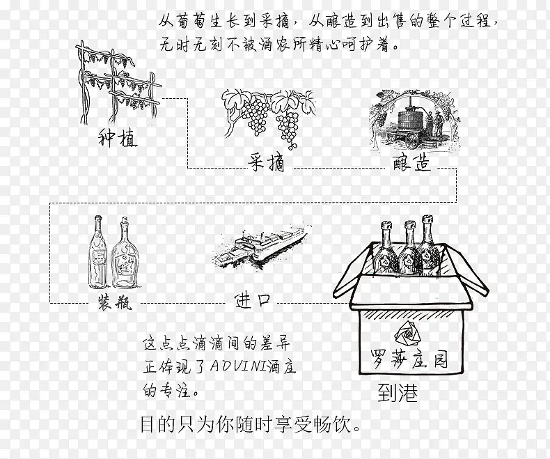 红洒制作流程图手绘稿