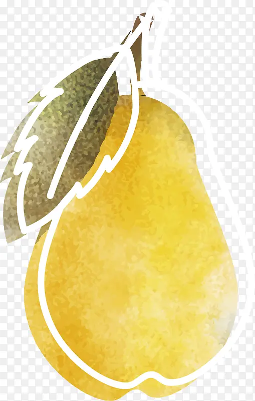 黄色水彩创意香梨