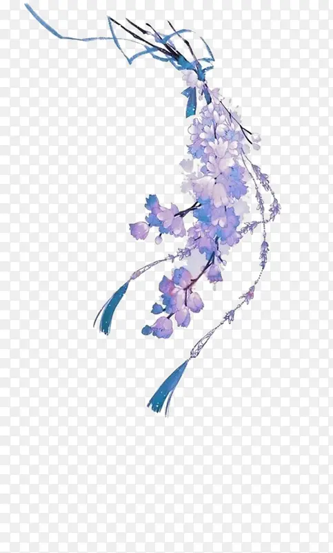 蓝色花枝