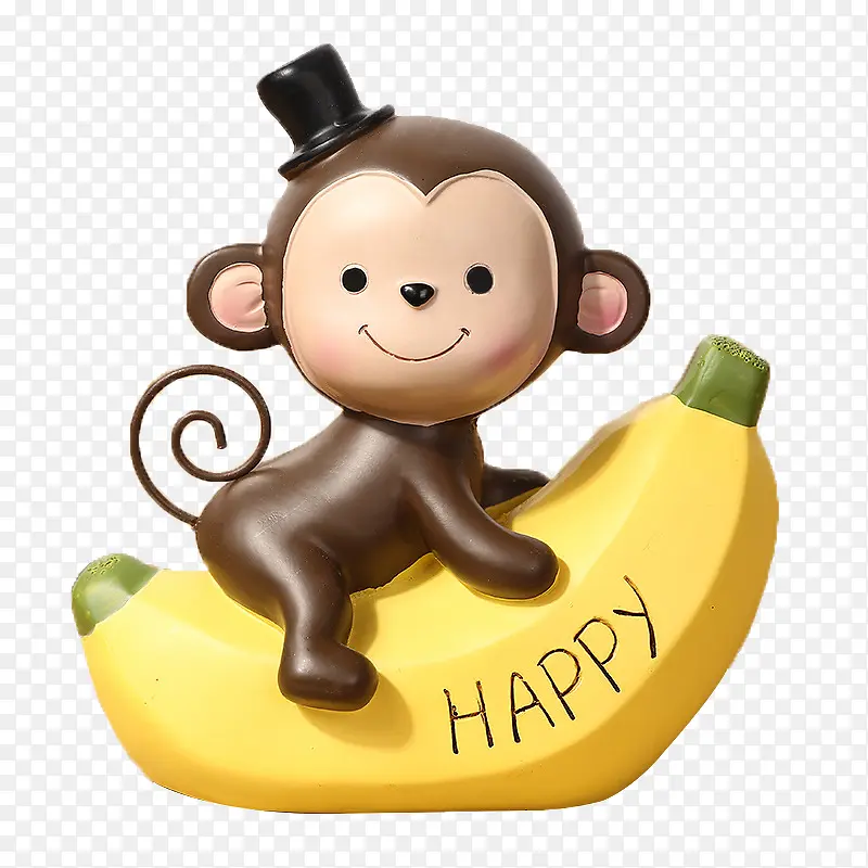 猴子香蕉汽车摆件